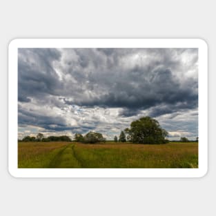 Stormy cloudscape over meadow Sticker